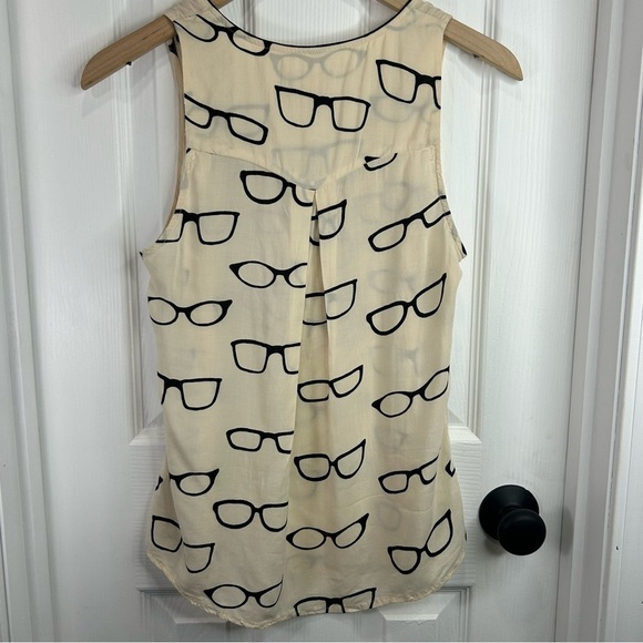 Anthropologie Maeve Armory glasses blouse Pullover Tank Size 4 Sleeveless Artsy - Picture 9 of 11